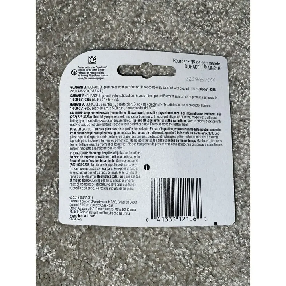 Duracell CopperTop Alkaline Batteries with Duralock 21/23 6 Pack Expires 3/2018